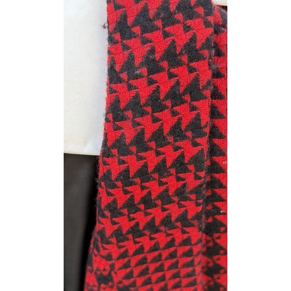 Vintage Linda Allard Ellen Tracy Houndstooth Suit Set Red Black Blazer Skirt - Picture 2 of 10